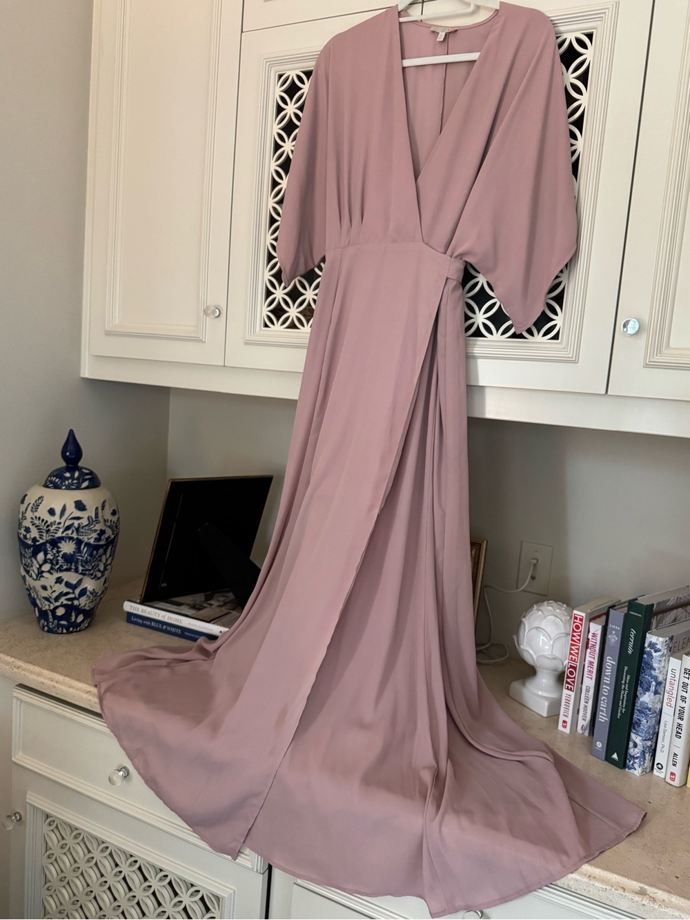 Gianni Bini Dusty Rose Wrap Maxi Dress